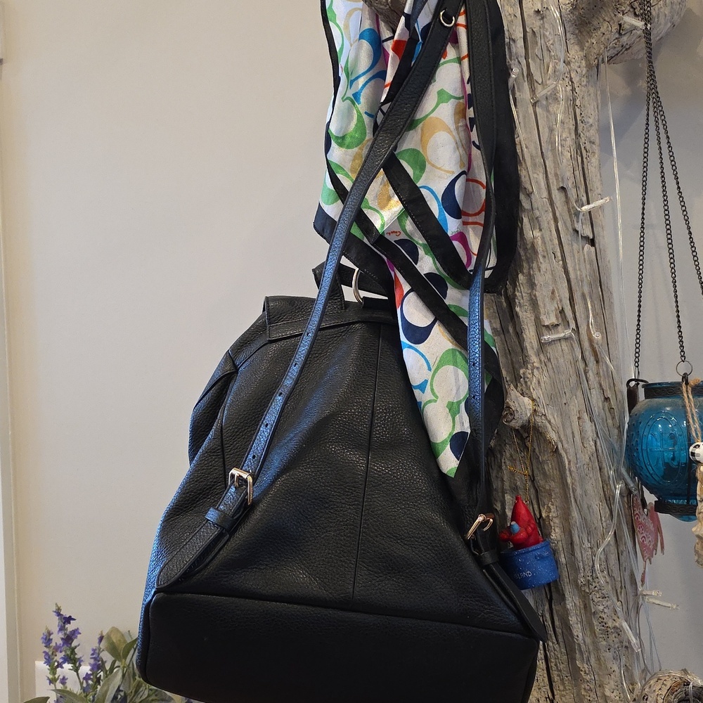 Coach Black Pebble Leather Backpack Gold Toned Hardware # 29008 EUC - Picture 8 of 9